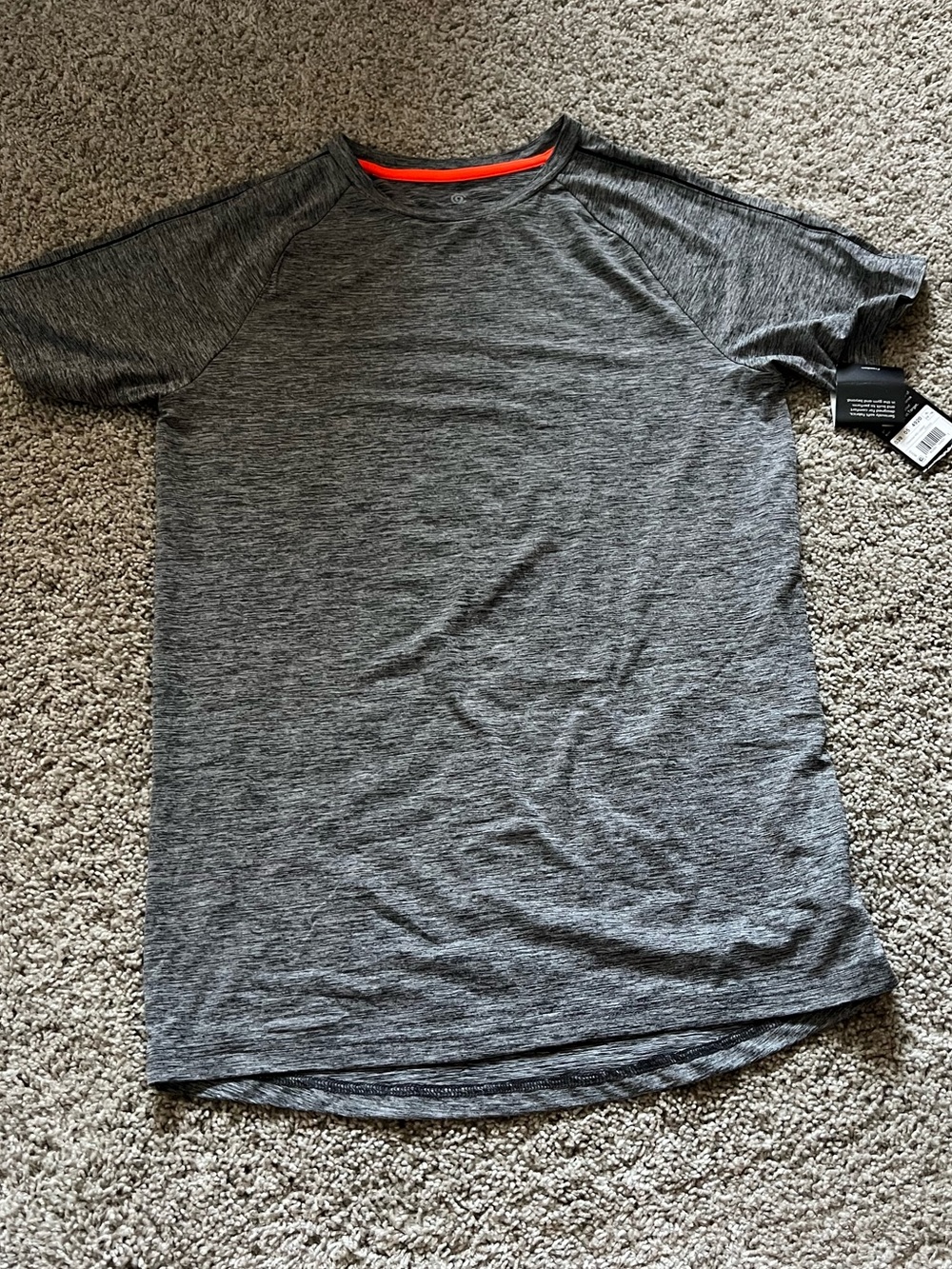 C9 by Champion Heather Gray Short Sleeve Tee with Orange Neck Trim